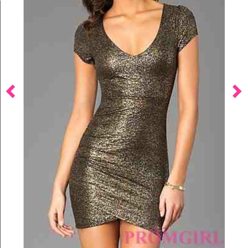 Prom Girl sexy gold and black bodycon dress Christmas Party Parties